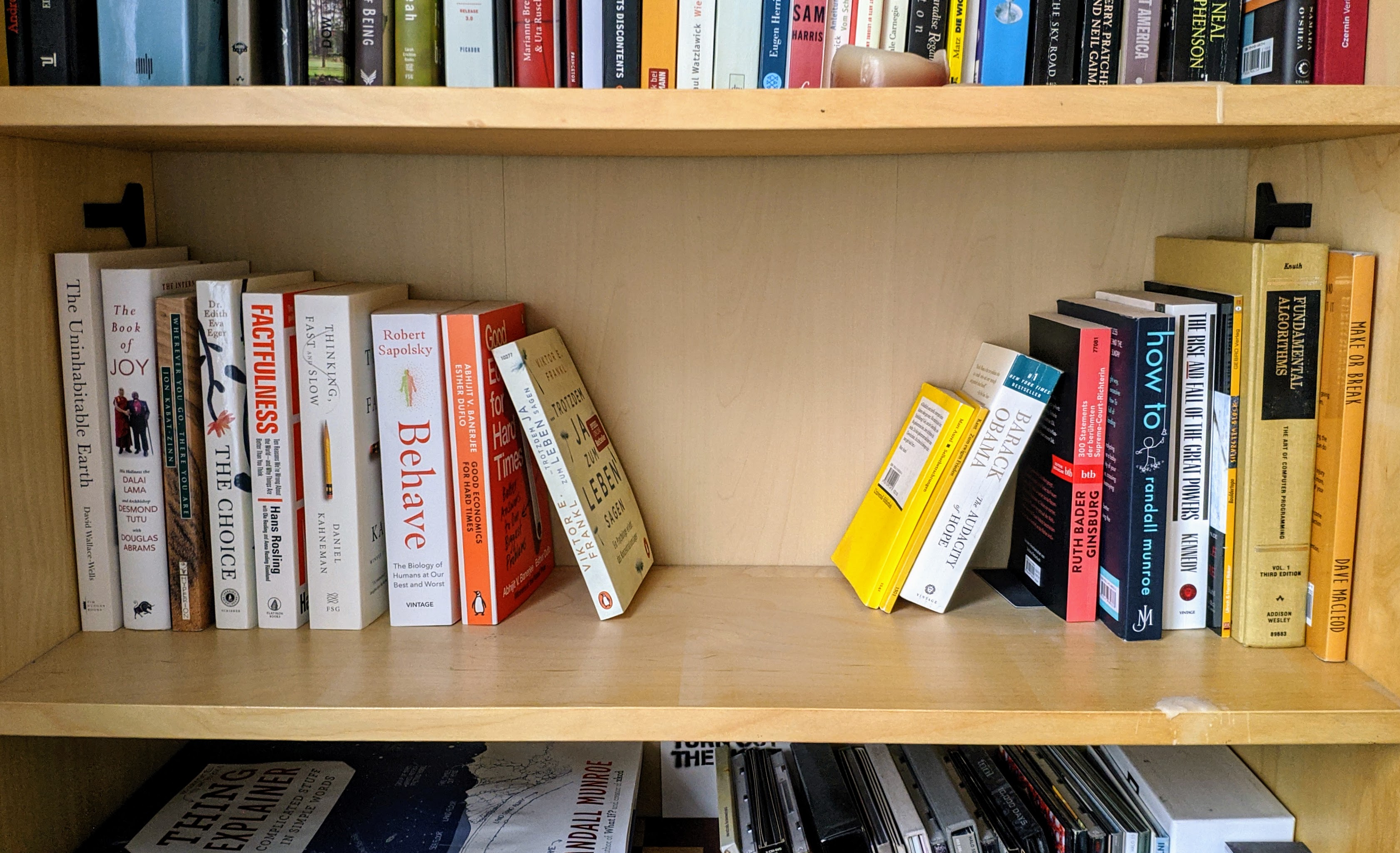 The newly started bookshelf